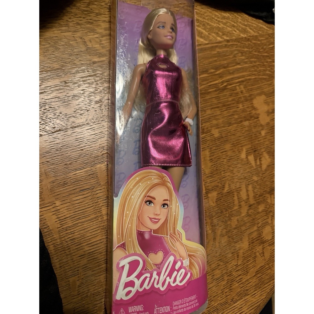 Mattel Barbie Fashionistas Doll #230 Metallic Pink Mini Dress 2024 3+ New In Box